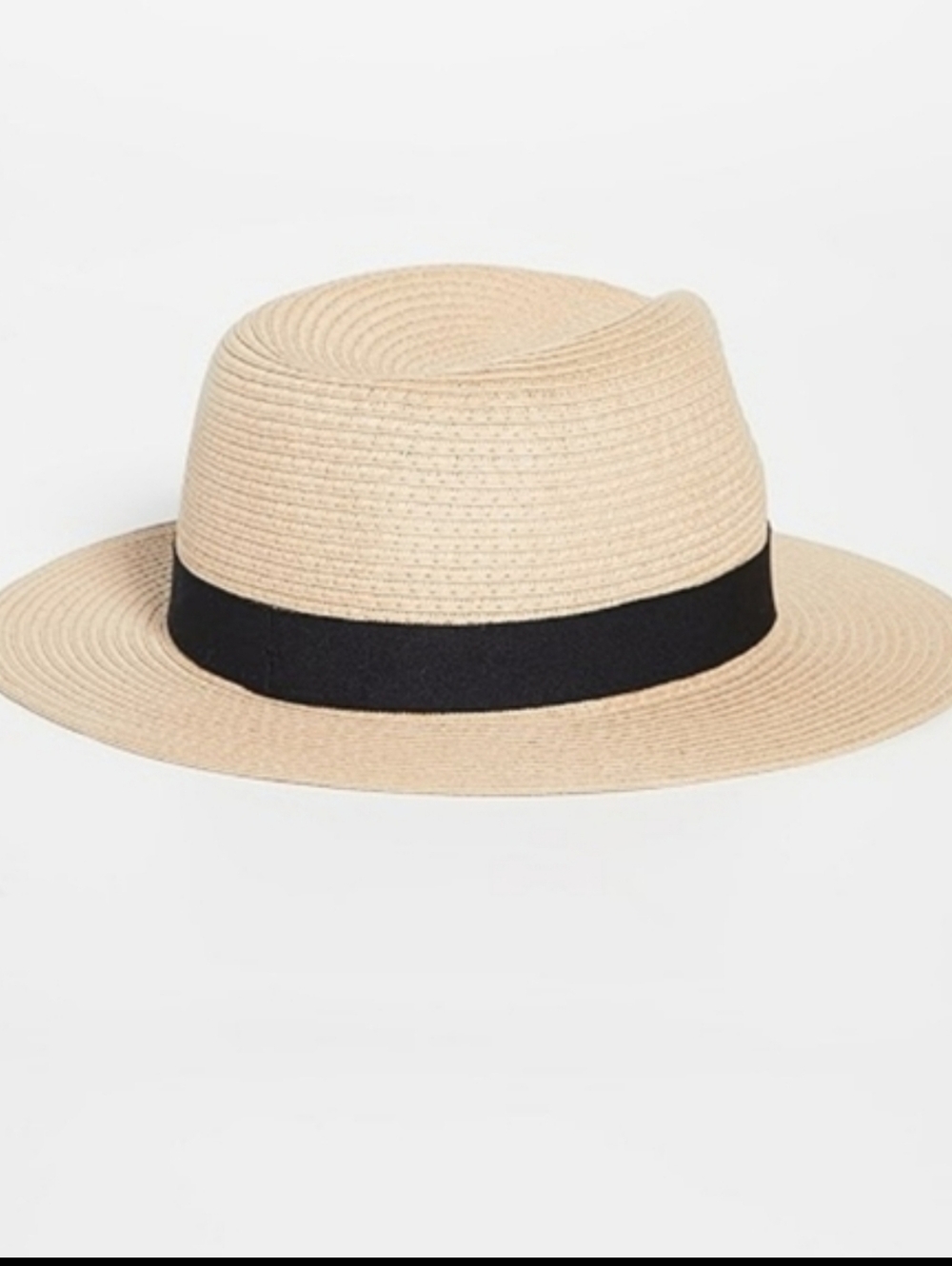 Madewell Packable Straw Fedora Hat Natural Black Sun Beach Floppy